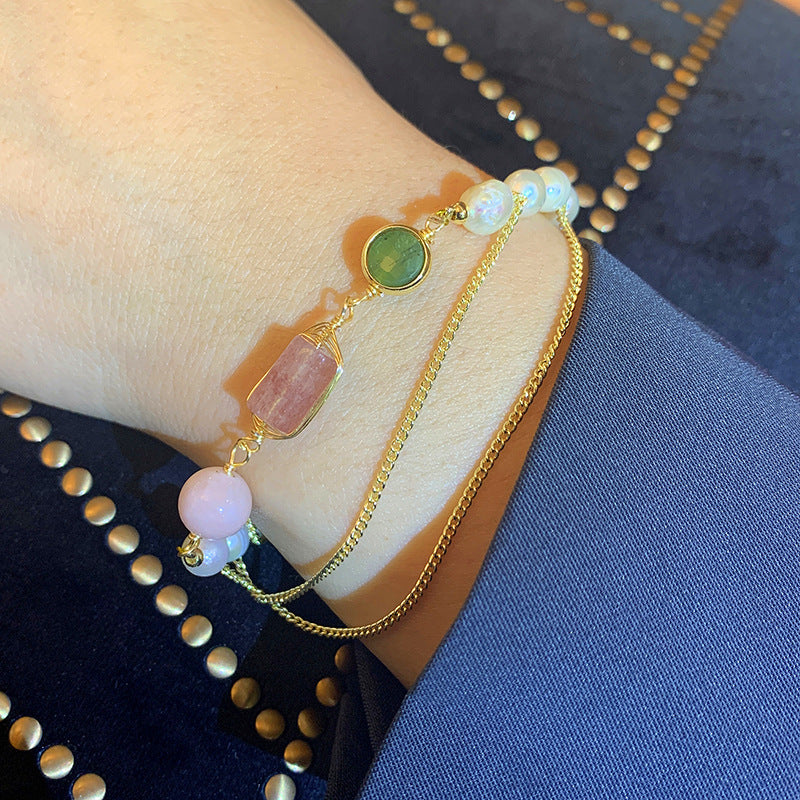 Natural Freshwater Pearl Crystal Bracelet